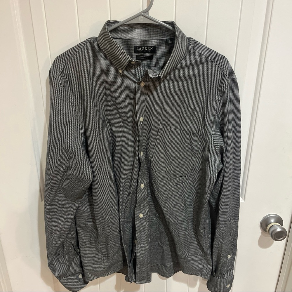 Women’s Ralph Lauren Houndstooth Button Down Shirt 100% Cotton GUC